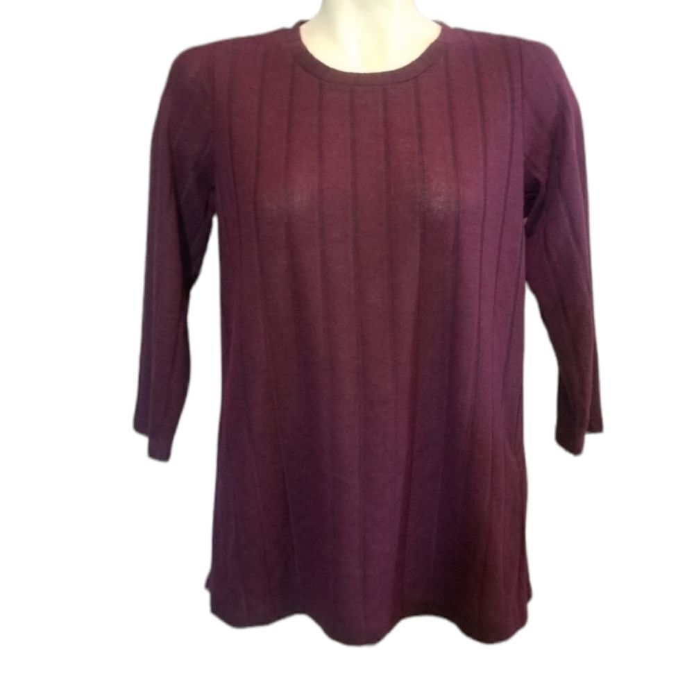 Bobeau Purple Ribbed Tunic Blouse Size Medium‎